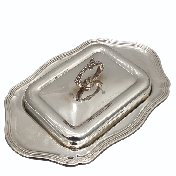 VINTAGE PRIMANYSILVER ERB SWEDEN COVERED BUTTER DISH - Picture 3 of 13